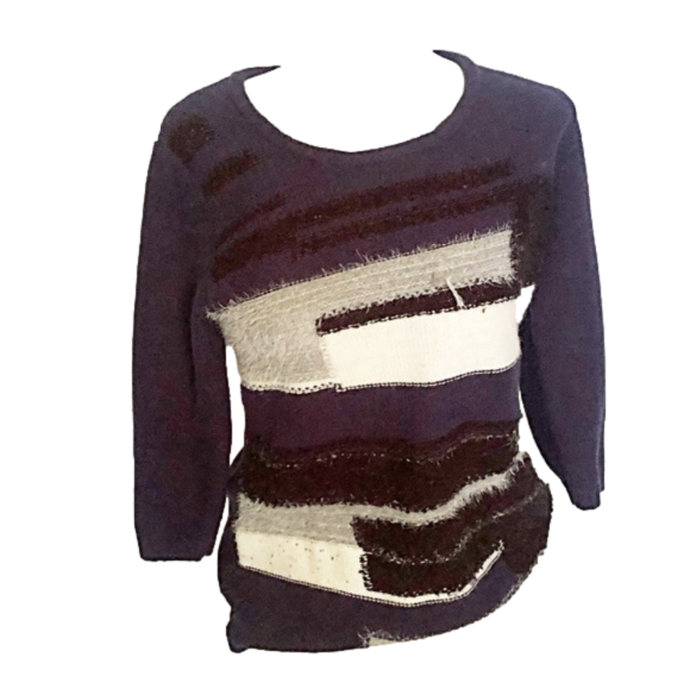 ALISON SHERI Navy blue, black, grey, White Sweater